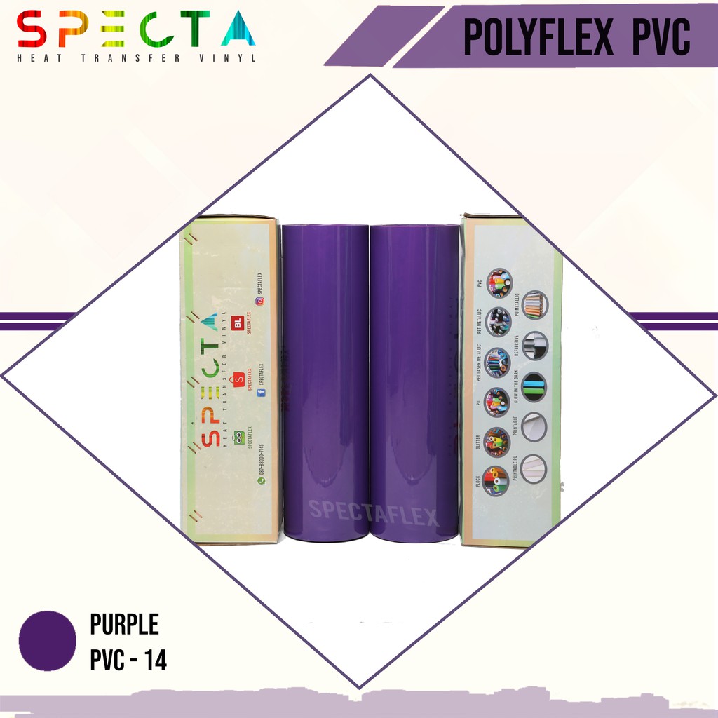 SPECTAFLEX POLYFLEX KOREA PVC-14 ROLL PURPLE HTV VINYL - PVC HTV UNGU