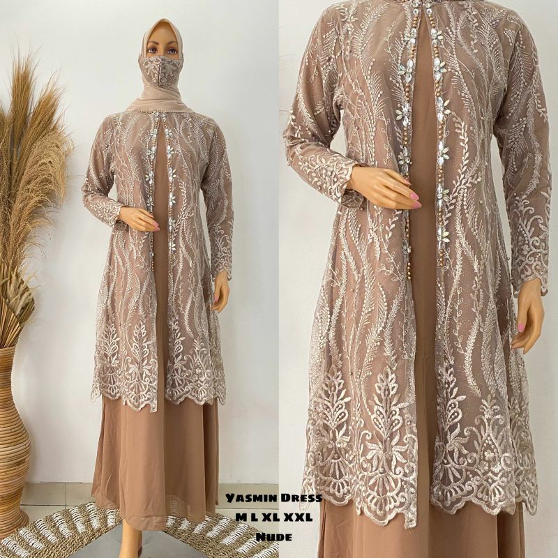 YASMIN DREES JN // GAMIS PESTA MEWAH // KEBAYA GAMIS MODERN // KEBAYA TERBARU // KEBAYA MODERN // DRESS KONDANGAN