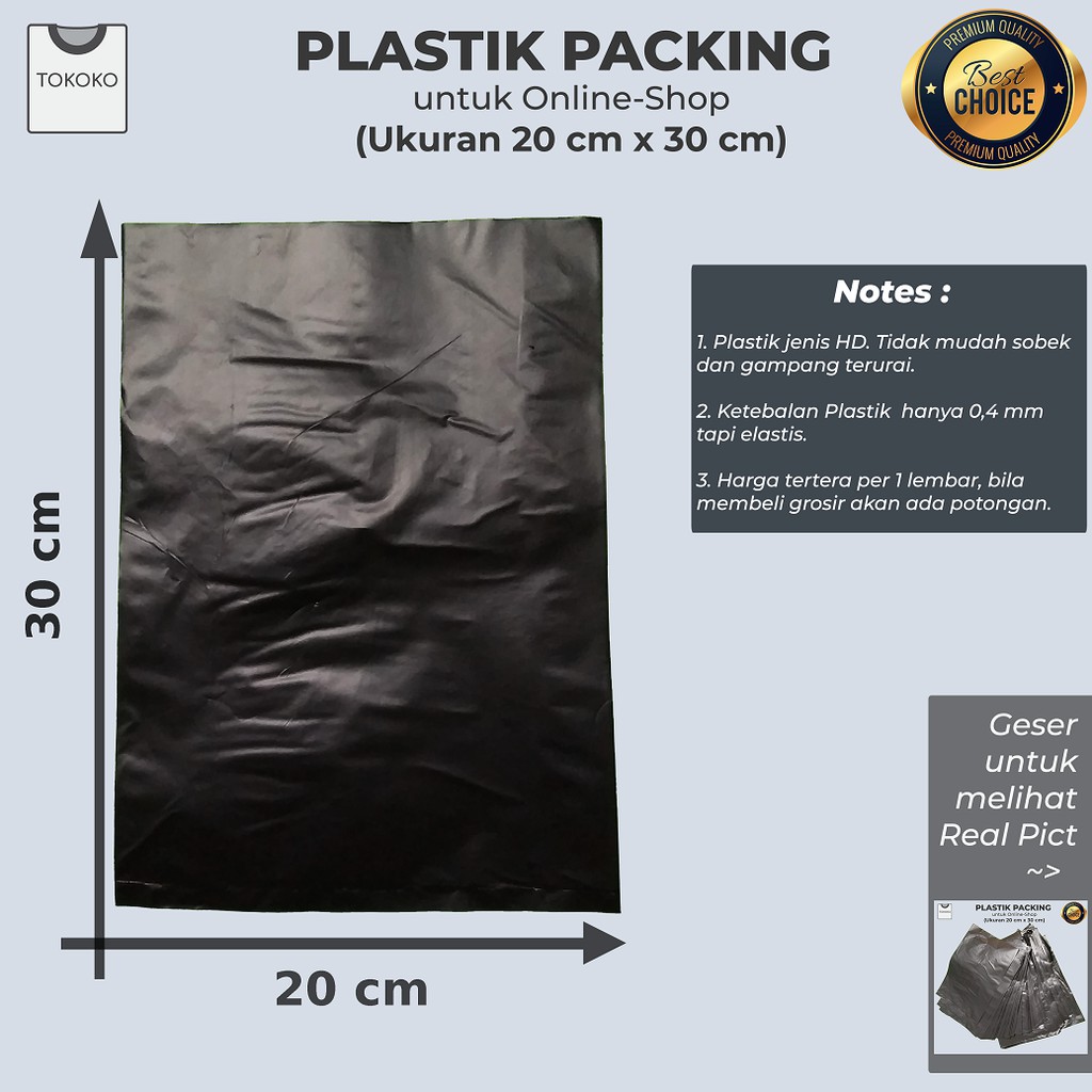 

Plastik Olshop untuk Packing Ukuran 20 x 30 cm Tanpa Plong Aneka Warna Plastik HD