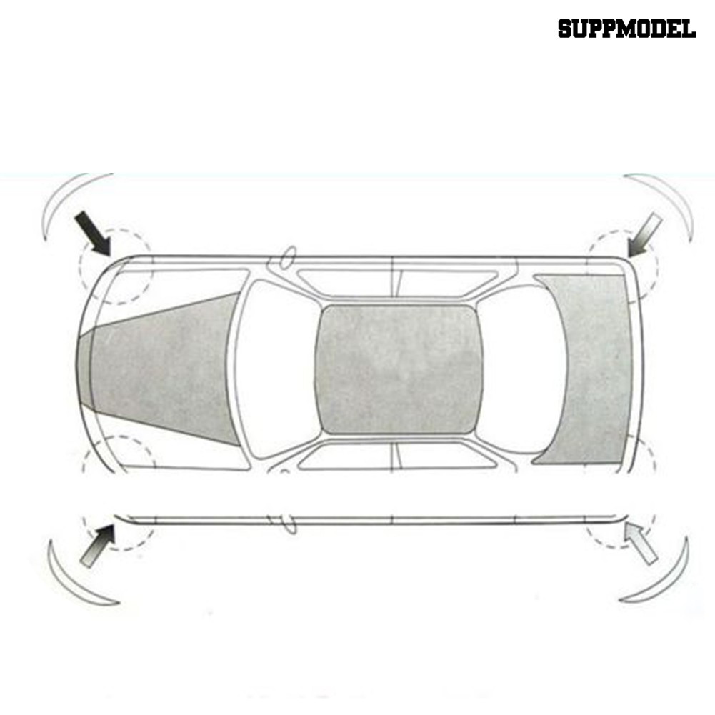 Supmodel 2pcs Strip Pelindung Pinggiran Bumper Mobil Suv Tekstur Carbon Fiber Anti Gores