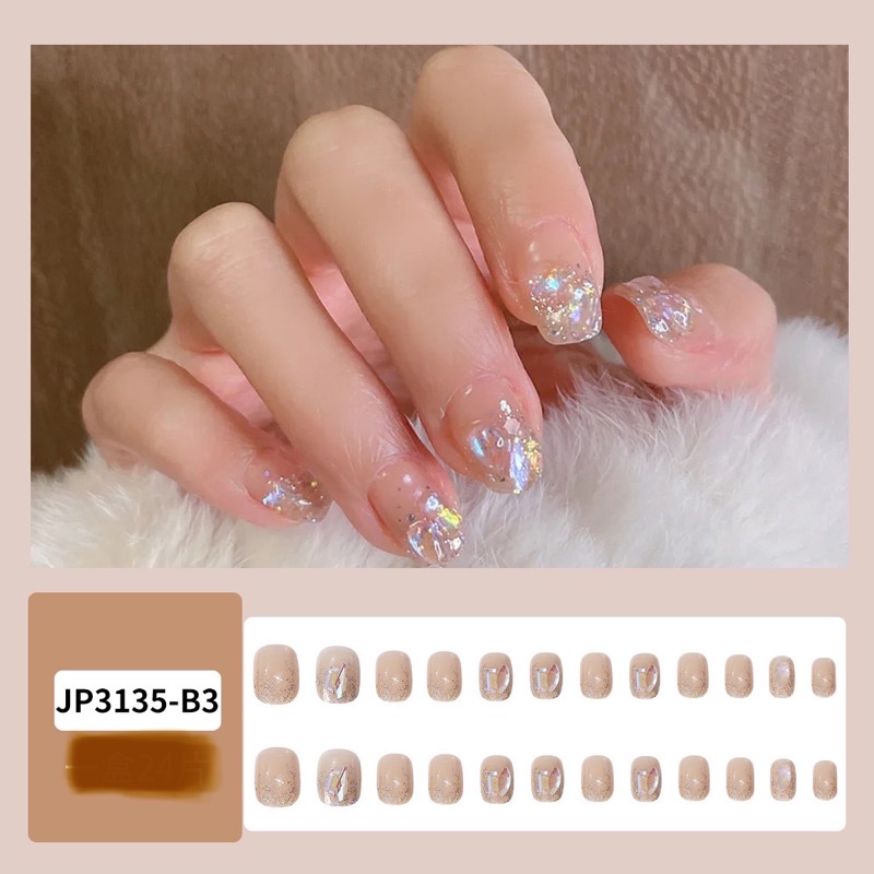 Kuku Palsu 【B109，lem cair】Nikah kuku Wedding False Nailart Pengantin Tangan