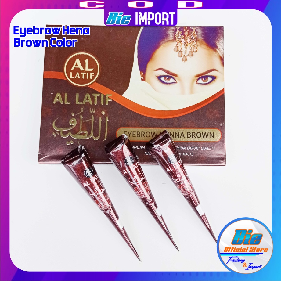 Eyebrow Hena Brown Color AL LATIF Original Best Seller