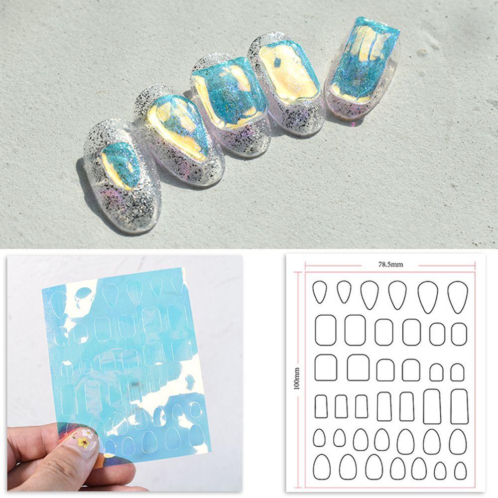 Mxbeauty Stiker Foil Kuku Holografik 3D Untuk Dekorasi Nail Art