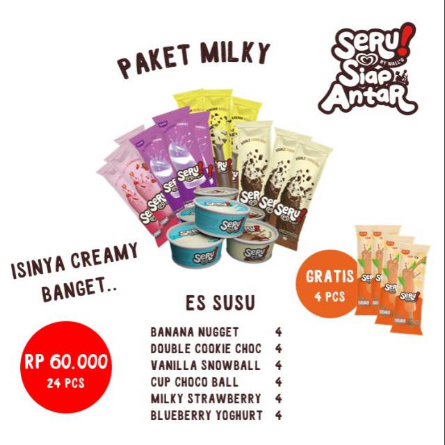 

PAKET MILKY ES KRIM WALLS SERU