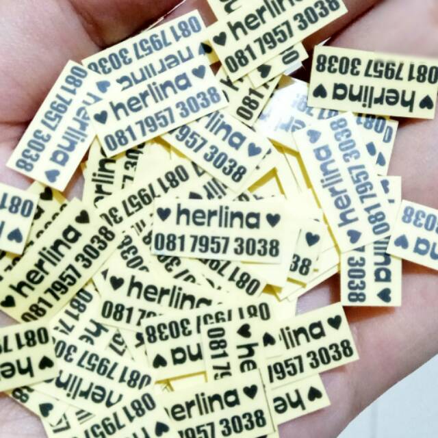  Stiker  label nama transparan  BELI 5set GRATIS 1set 