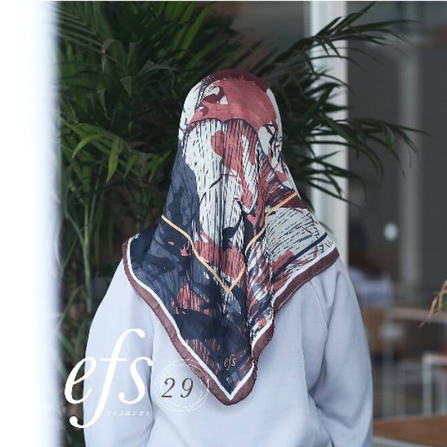 Preloved Jilbab Voal Print by EFS kode 29