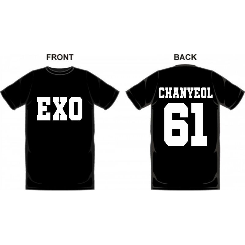 Kaos Custom EXO Depan Belakang Glow In The Dark