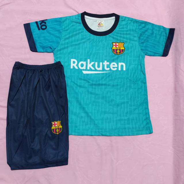 Jersey kaos baju bola setelan anak barka tosca print