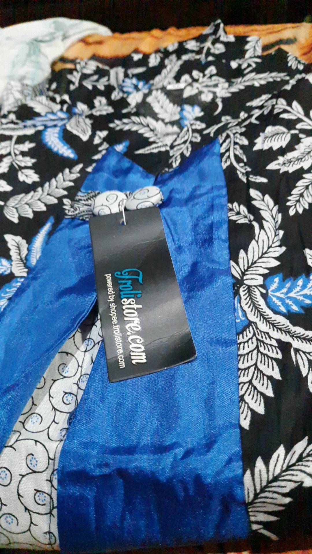 Trolis Grosir Batik Wanita Motif Kembang Pancal  Blarak Biru Hijau Lengan Panjang Cewek Blra Aa