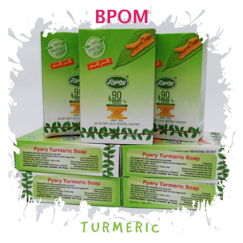 BPOM Sabun PYARY Turmeric Soap 100% ORIGINAL (Sabun Arab)