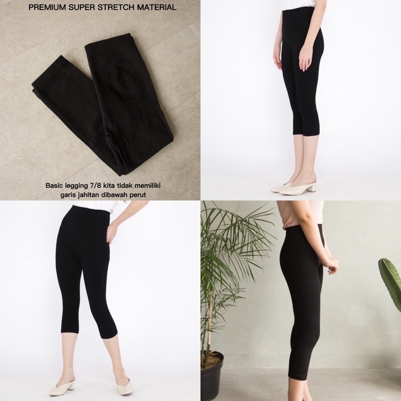 LEGGING IMPORT 7/8 HW | LEGGING TEBAL | LEGGING HITAM | LEGGING | LEGGING MELAR