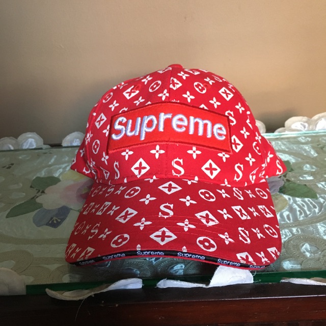 PRELOVED SUPREME X LV - ORI HONGKONG - MERAH LIMITED EDITION TOPI BASEBALL CAP