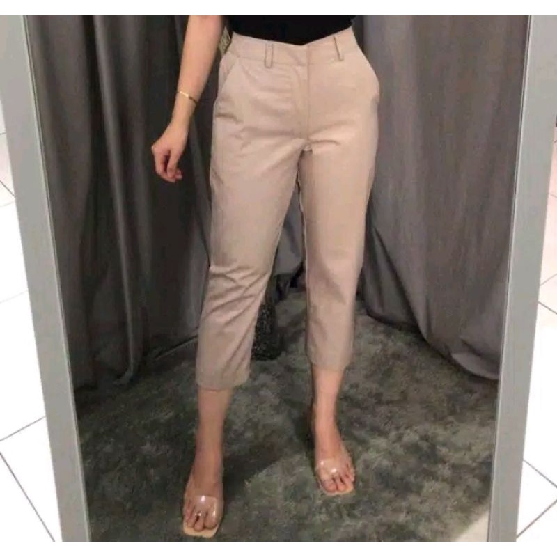 celana katun wanita ankle pants 7/8  celana bahan katun  kekinian casual termurah