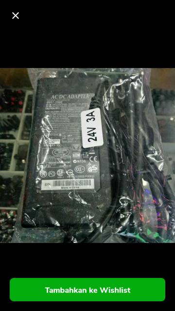 ac dc adaptor dc 24v 3a input ac 100-240v