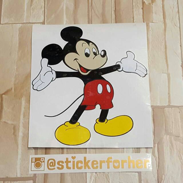 Jual Stiker Decal Mickey Mouse full color bisa custom ukuran | Shopee ...