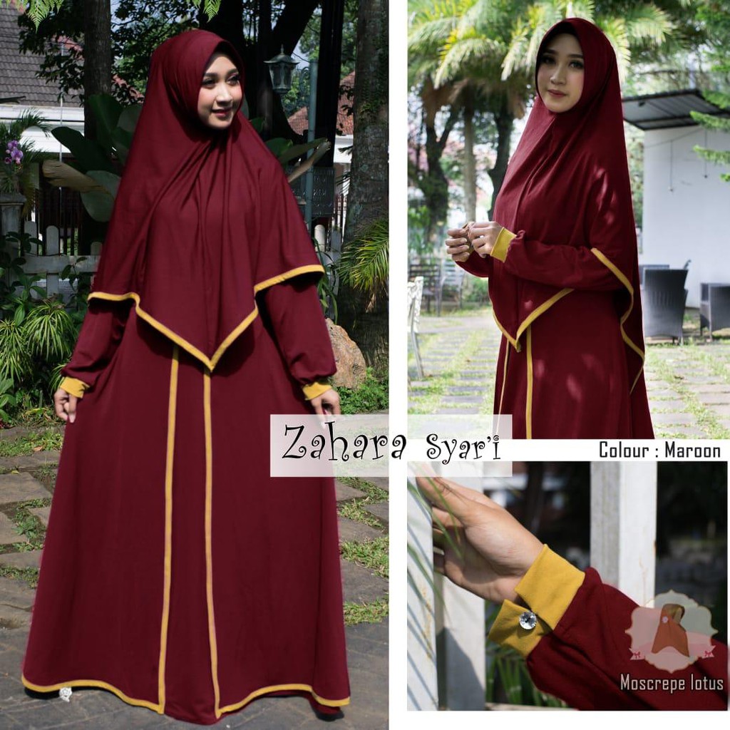ZAHARA (EP) BAJU MUSLIM MAXI DRESS WANITA SYARI GAMIS FASHION MUSLIMAH TERBARU KEKINIAN MURAH