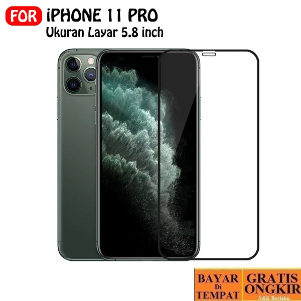 Tempered Glass Full Apple iPhone 11 Pro Anti Gores Kaca Full Layar