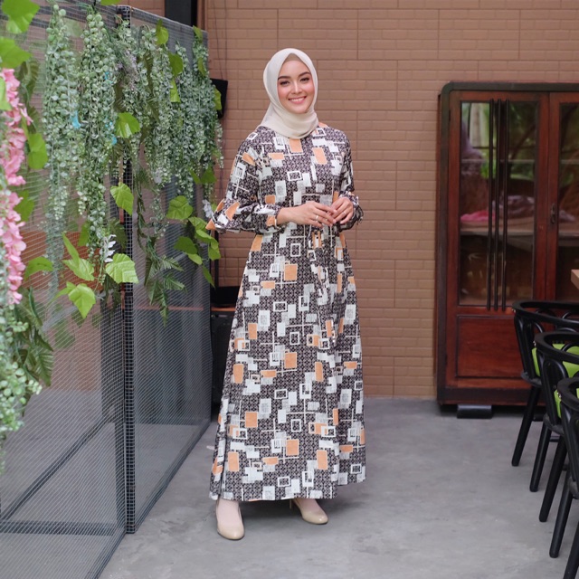 GAMIS BAHAN PREMIUM QUALITY MAXMARA LUX Shafiya Dress Black