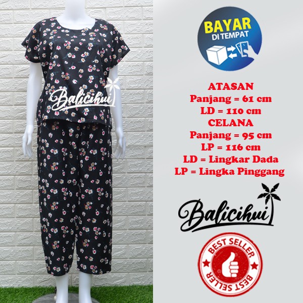 Balicihui Setelan Panjang Bali Piyama Tidur Bali FIT to XL