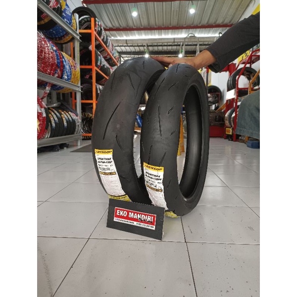 1set Ban Dunlop Sportmax ALPHA 13 SP produk 2023 ukuran 150/60 R17 dan 110/70 R17 untuk motor kawasa