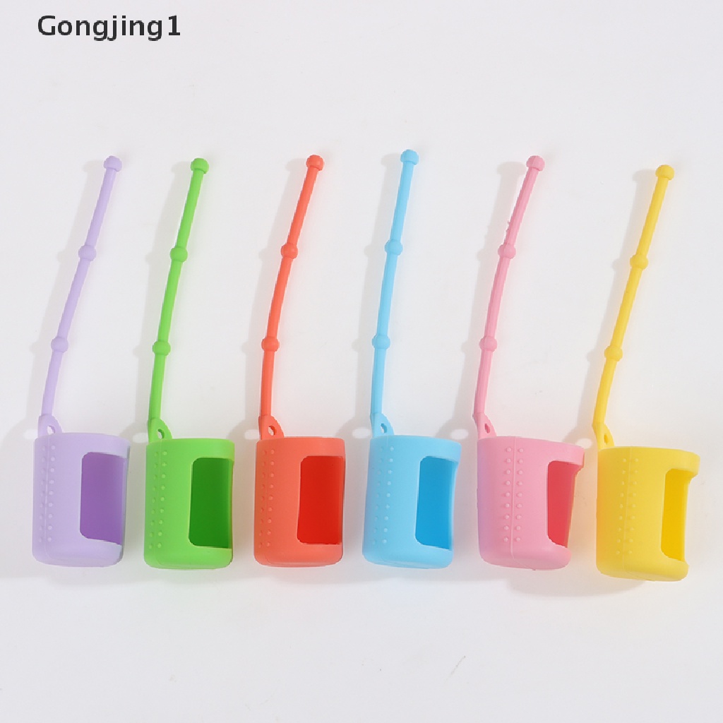 Gongjing1 6pcs Case Pelindung Botol Minyak Esensial 5 / 15 / 10ml Bahan Silikon