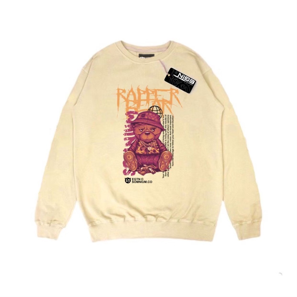 SWEATER CREWNECK PRIA WANITA OVERSIZE EIGHTY NINE WARNA CREAM DEPESSION SWEATSHIRT ORIGINAL SWITER P