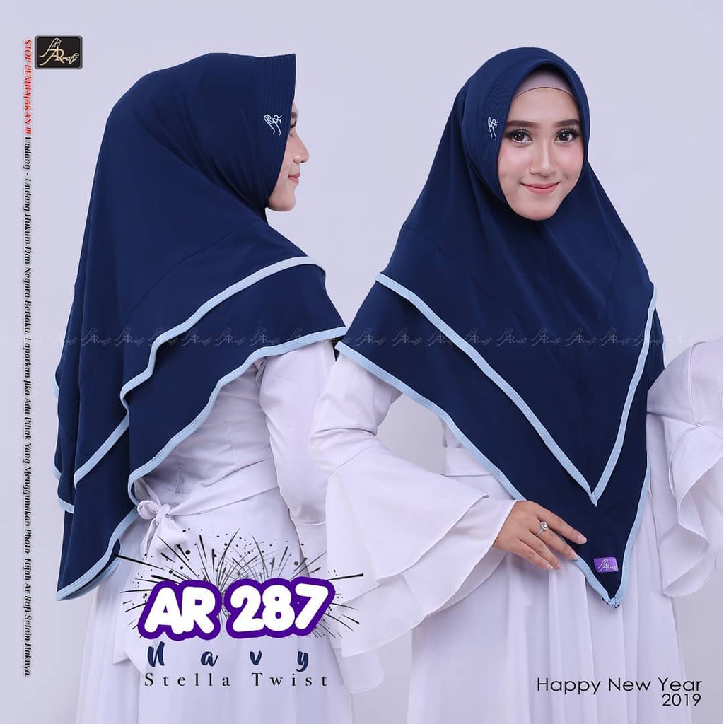 AR 287 warna navy hijab arrafi warna navy