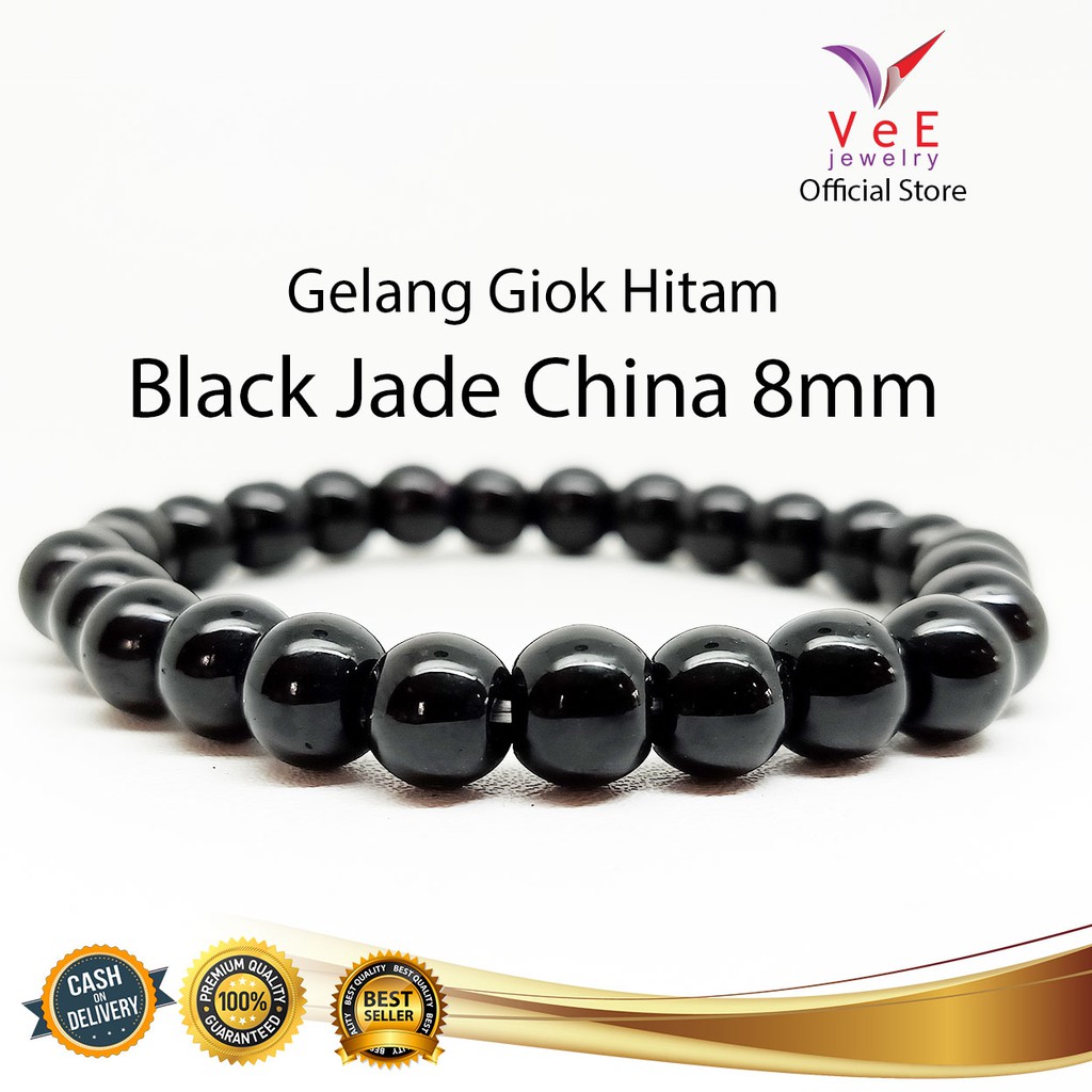 Gelang Batu Giok China Asli Hitam - VeE Gelang Pria Wanita Kesehatan Anti Virus