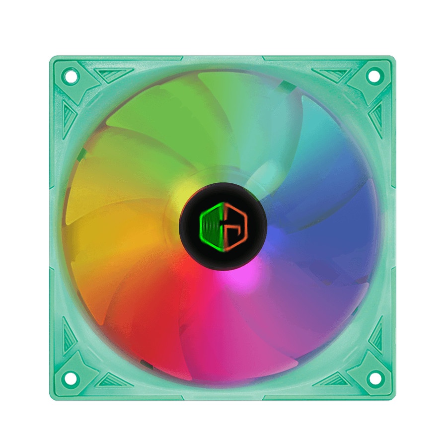 CUBE GAMING INDIGO - RGB RAINBOW STATIC FAN 12CM - GREEN / FAN 12CM