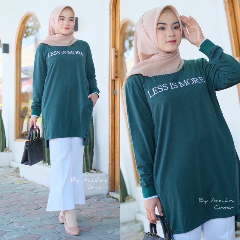 Neira Tunik - Tunik Babyterry Import LD102+ / Bordir+Rib Tangan Sporty+Saku kiri kanan / 268-6098