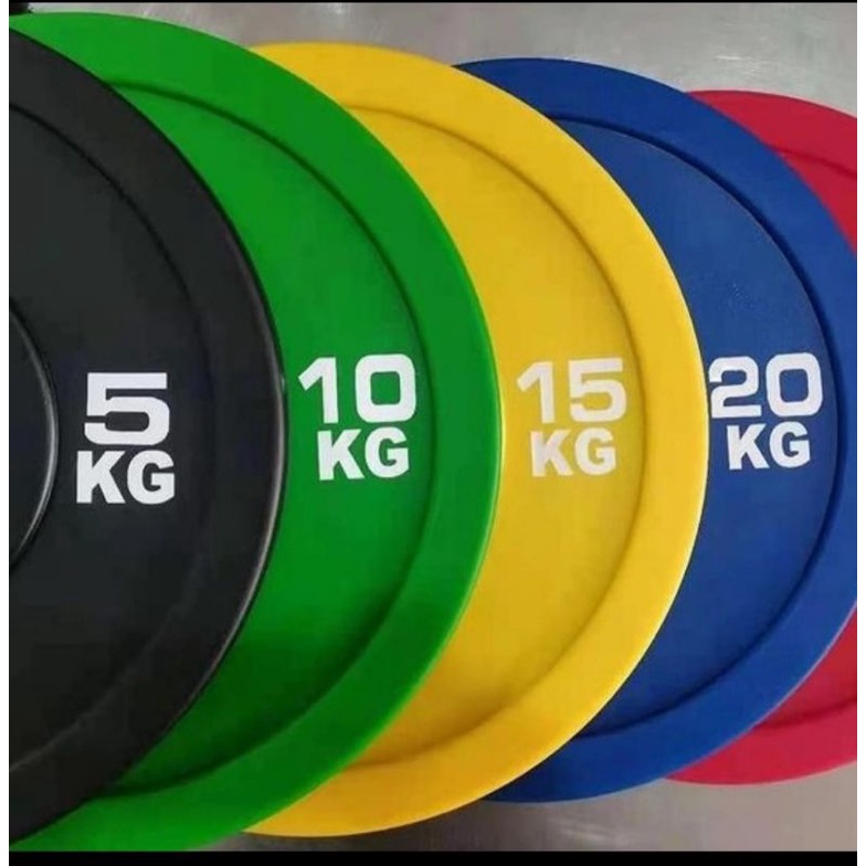 ALAT FITNES PLATE BEBAN COLOR BUMPER 5-20 KG SET