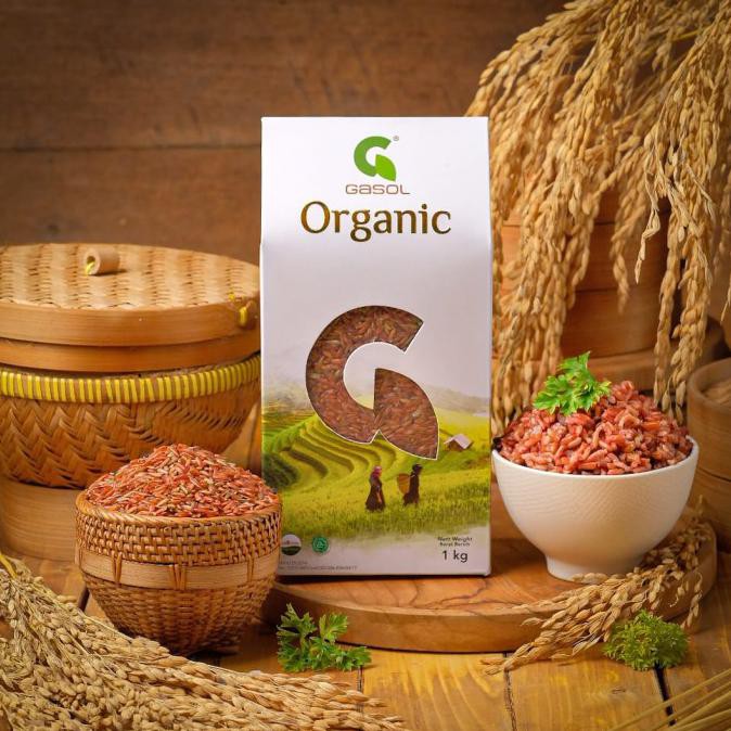 

[[BISA COD]] Gasol Beras Merah / Beras Putih Organik Kemasan 1 kg untuk Mpasi - beras merah