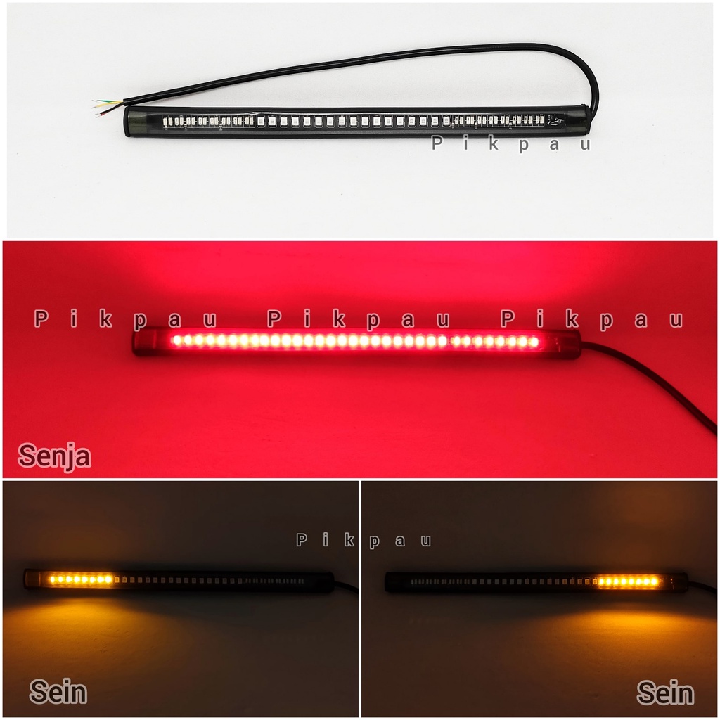 Lampu Stoprem Led Strip 20cm 3in1 Fleksibel DRL Senja Sein Stoprem Universal