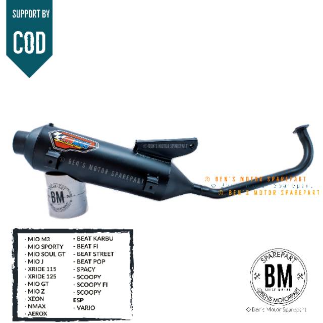 Knalpot Racing Ember Genio / Honda Beat / Beat Fi / Beat Street / Scoopy Fi / Scoopy Esp / Beat Pop