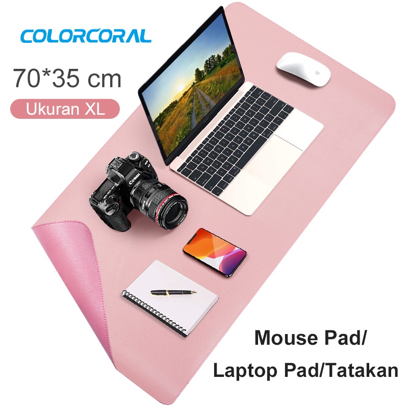 ColorCoral Mouse Wireless Mouse Pad Headphone Set Pink Hitam