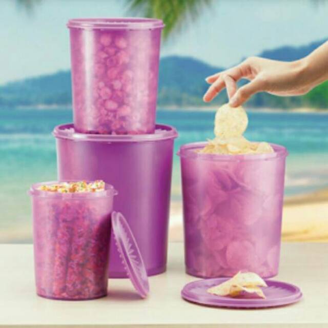 Tupperware Deco Canister Set/Toples Deco Canister Ungu