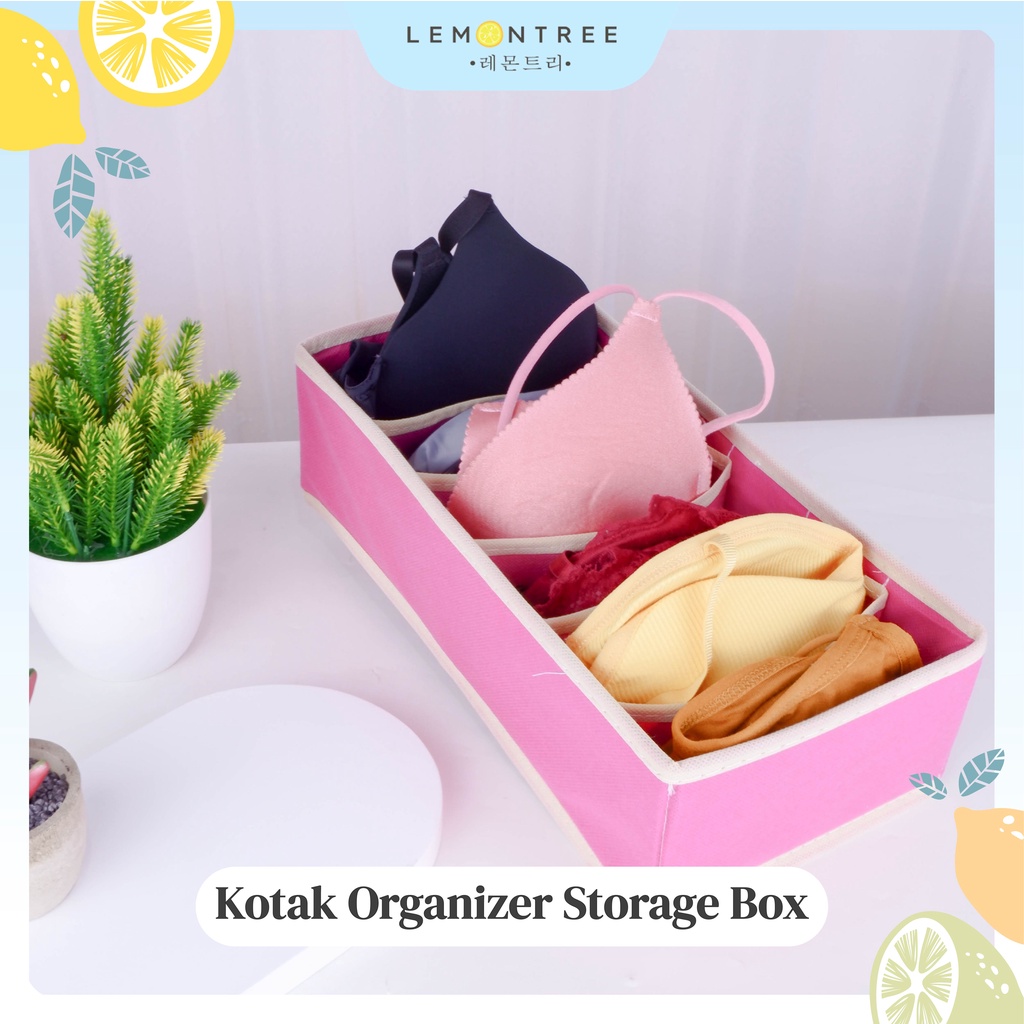 underwear box storage organizer tempat penyimpanan serbaguna   lemontreeid