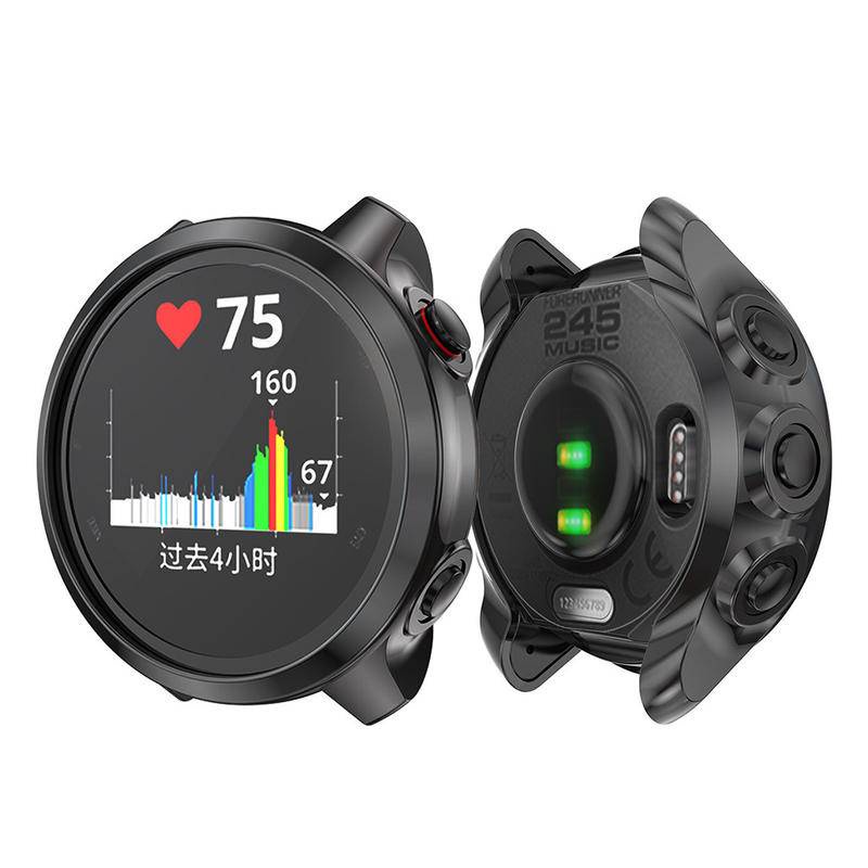 Case Pelindung Smartwatch Garmin Forerunner 245 / 245M Bahan TPU Transparan