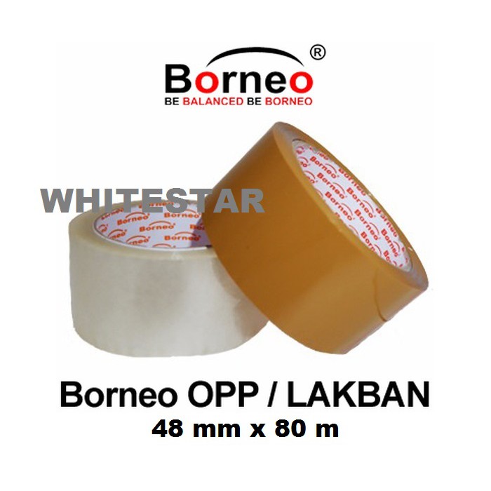 

lakban / isolasi opp borneo bening & coklat 2" / 48 mm x 80 m / 90 yard selotip / solatip