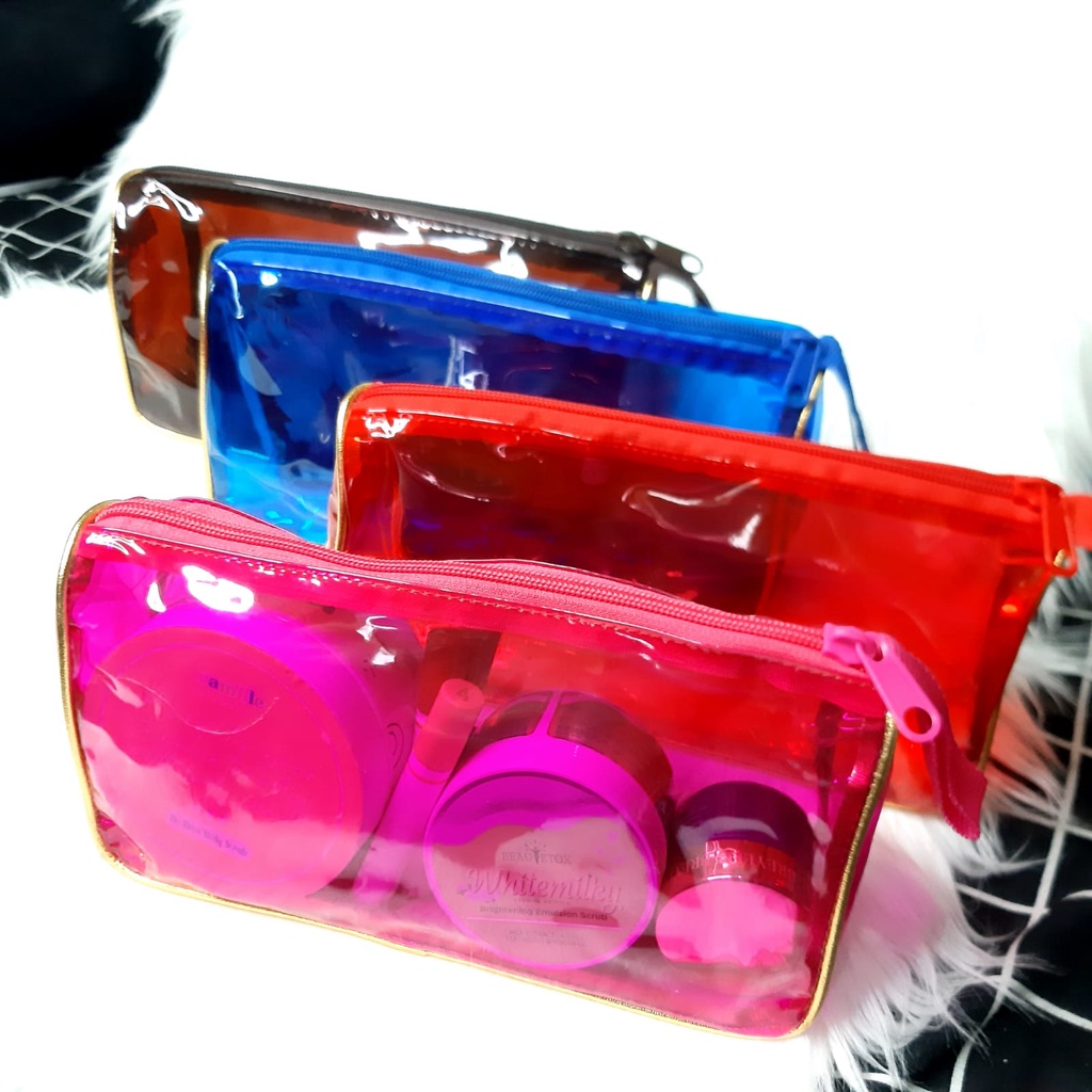 Pouch Kosmetik Mika Warna 1 Ruang - Pouch Make up Warna