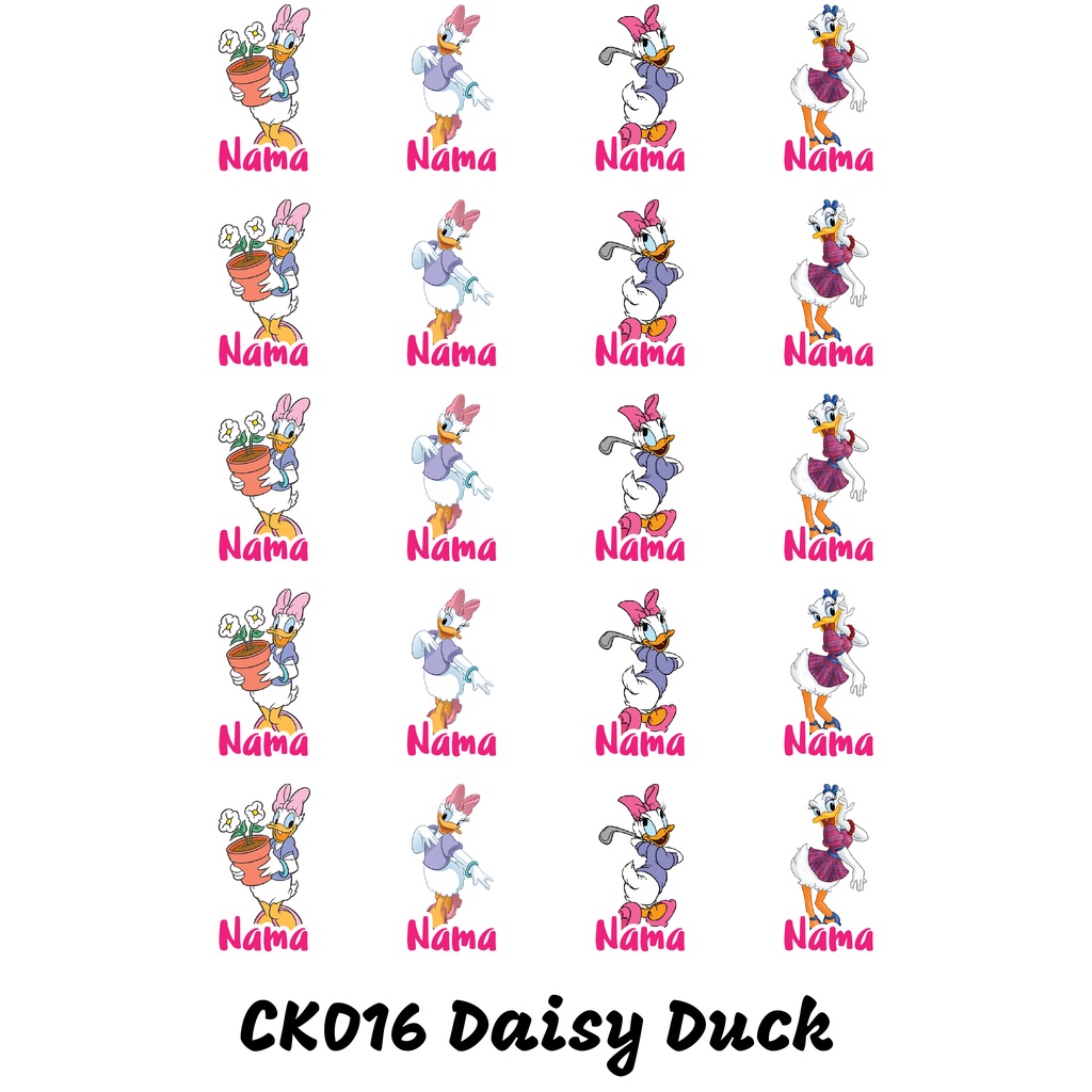 

Sticker Nama Cutting Label Waterproof Tahan Air Daisy Duck (CK016)