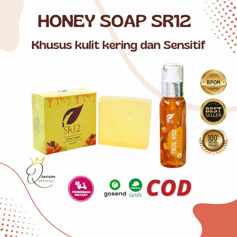 SABUN MADU HERBAL SR12 BPOM / HONEY SOAP SR12 BPOM / SABUN KULIT KERING BPOM / MENCERAHKAN WAJAH