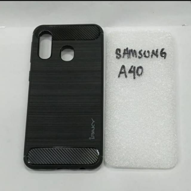 karet SAMSUNG A40 softcase ipaky SAMSUNG A40 silikon karet hitam