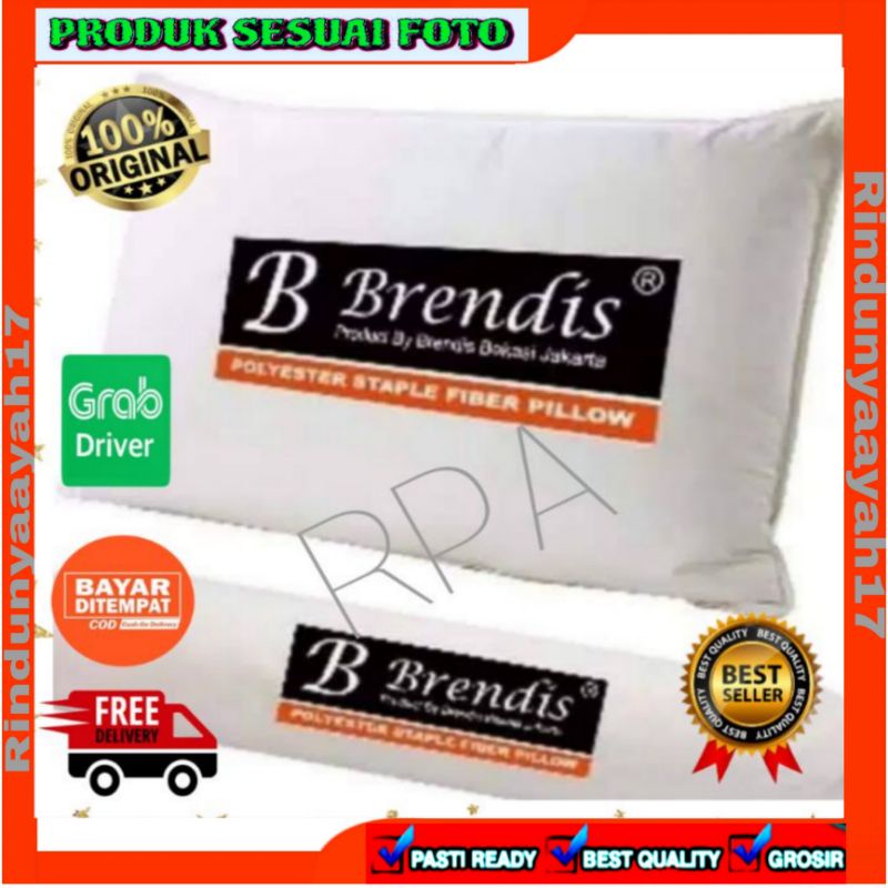 [100%ORIGINAL]Bantal brendis bantal hotel Empuk Lembut  bantal isi silikon paket isi 2 pcs