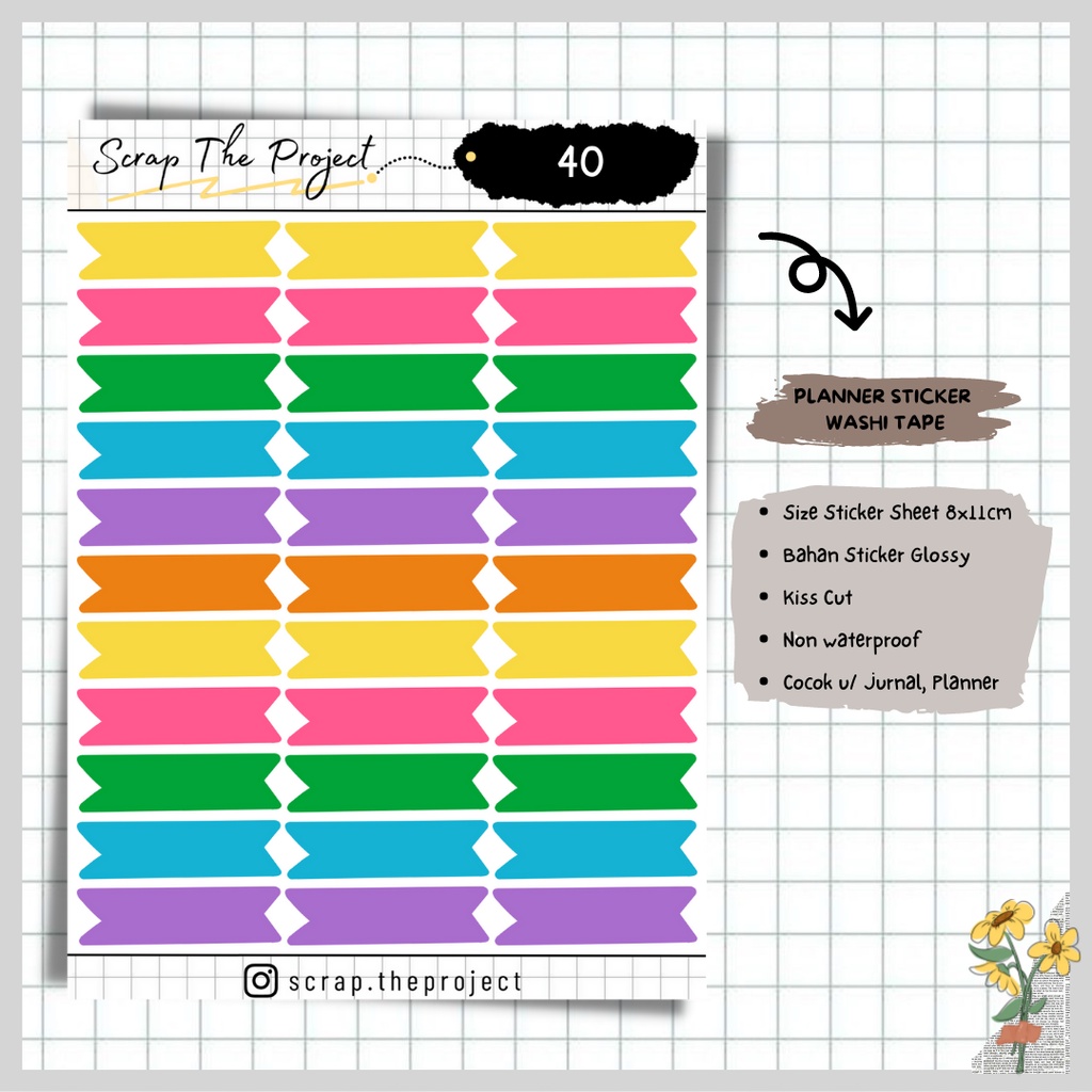 

STICKER DECO PLANNER / STICKER WASHI TAPE / STP - 40