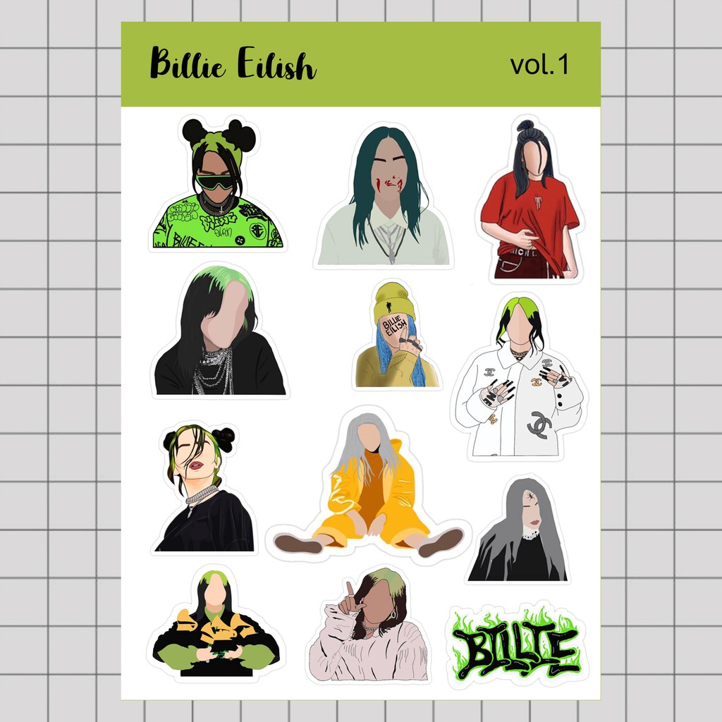 

Stiker Tumblr HP aesthetic / Stiker Laptop custom / stiker HP / Stiker Kpop | BILLIE EILISH VOL. 1