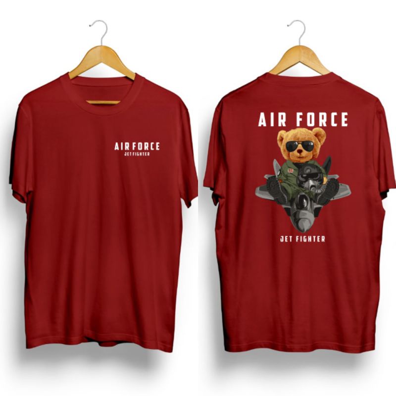 kaos pria/AIR FORCE BEAR RED/kaos distro