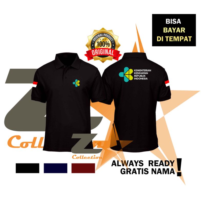 KAOS POLO KEMENKES / KAOS POLO KEMENTERIAN KESEHATAN / KAOS KEMENTERIAN
