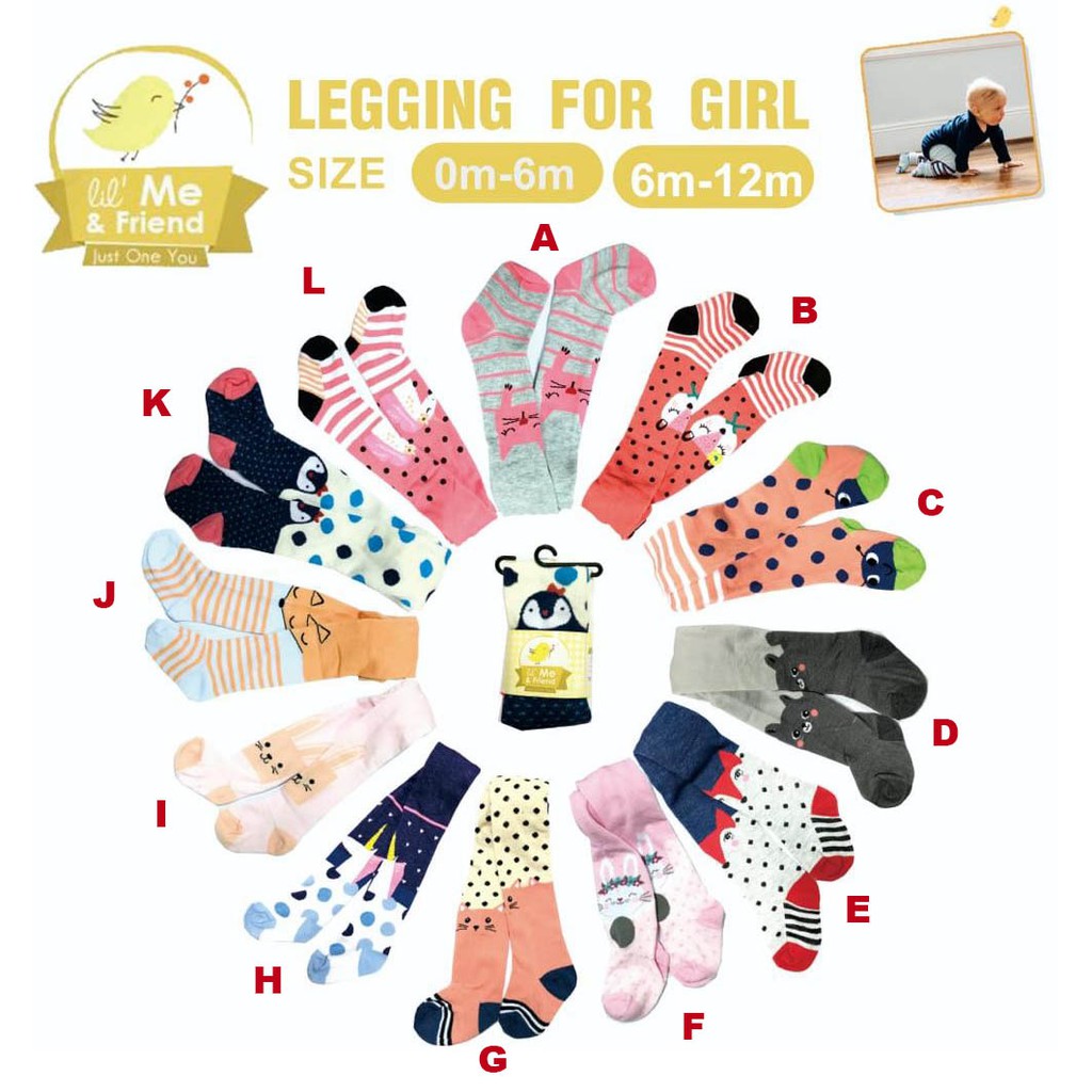 Legging Bayi Tutup Kaki Little Me Motif Girl - 4226