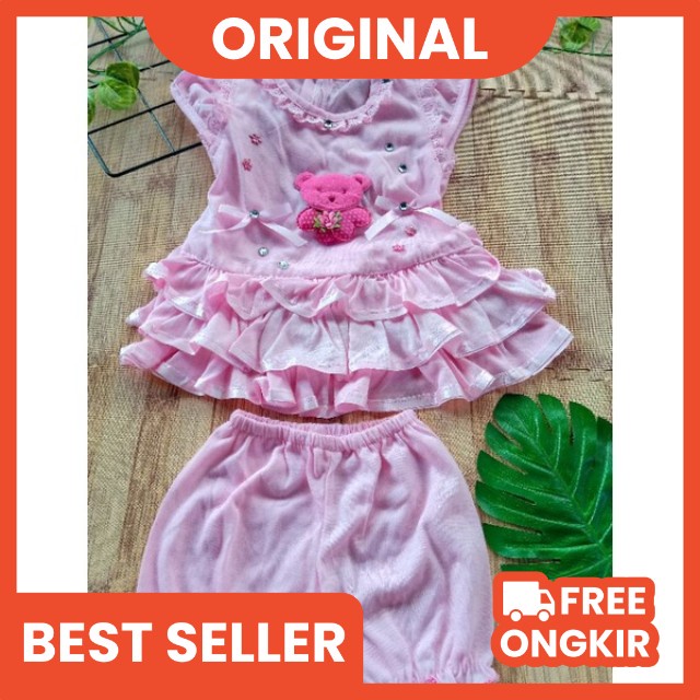 [part 1] Setelan Baju Bayi Perempuan / SETELAN Dress Bayi Usia 3 - 18 Bulan PREMIUM SYIFANA